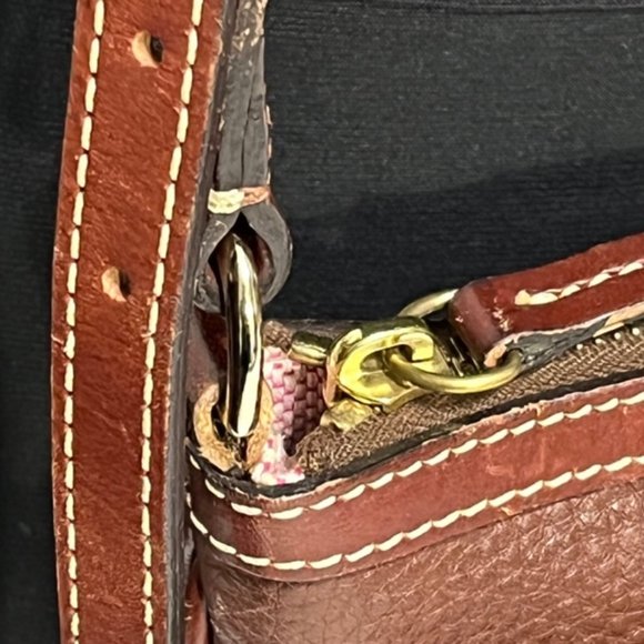 DOONEY & BOURKE Brown Pebble Leather Crossbody Bag - Picture 10 of 16